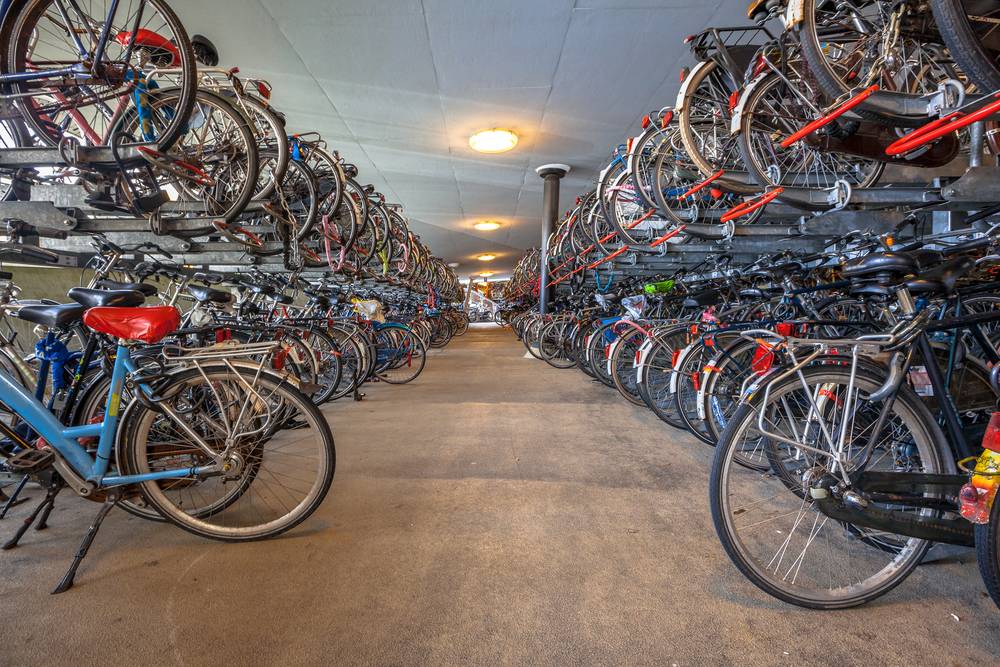 Dutch bicycle parking garage the netherl