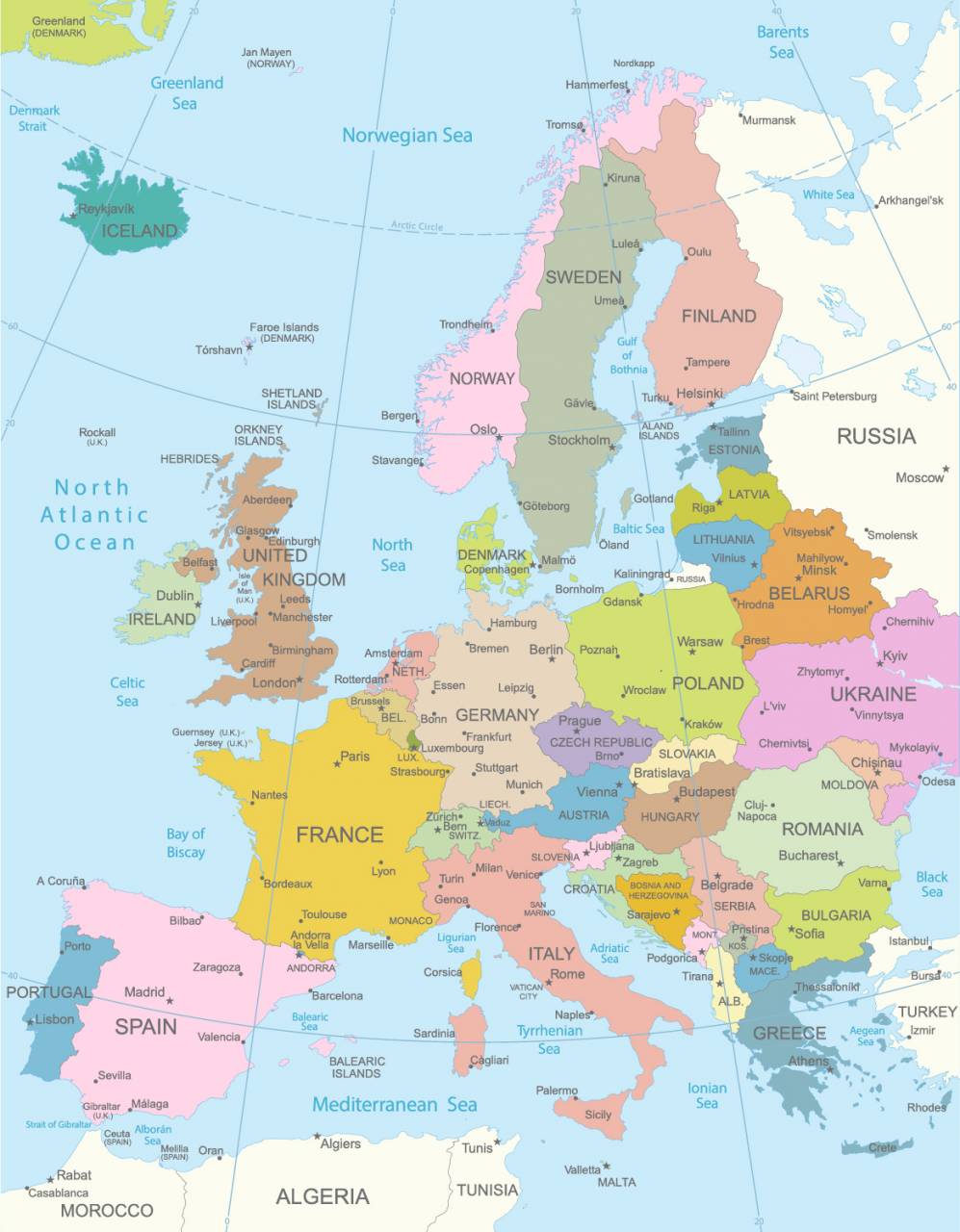 Europe-very detailed map