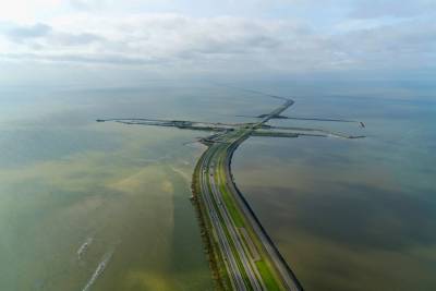 Aerial Afsluitdijk IJsselmeer _HDR