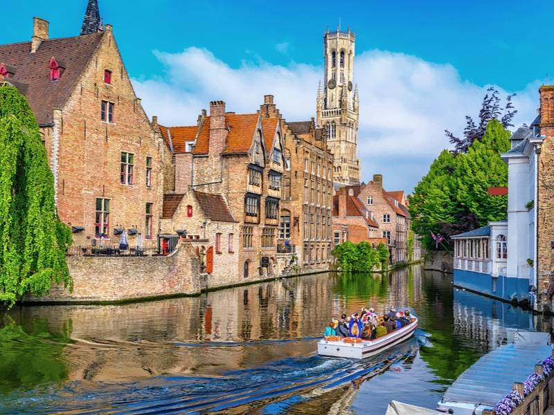 Canal view Bruges boat_HDR